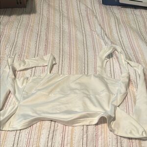 Princess Polly Cream Sleeveless Crop Bodysuit